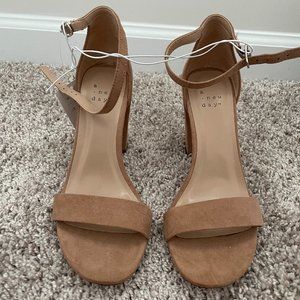 Nude block heel